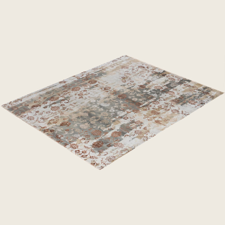 Brown Traditional Ikat Wool Rug - 8'1" x 10'