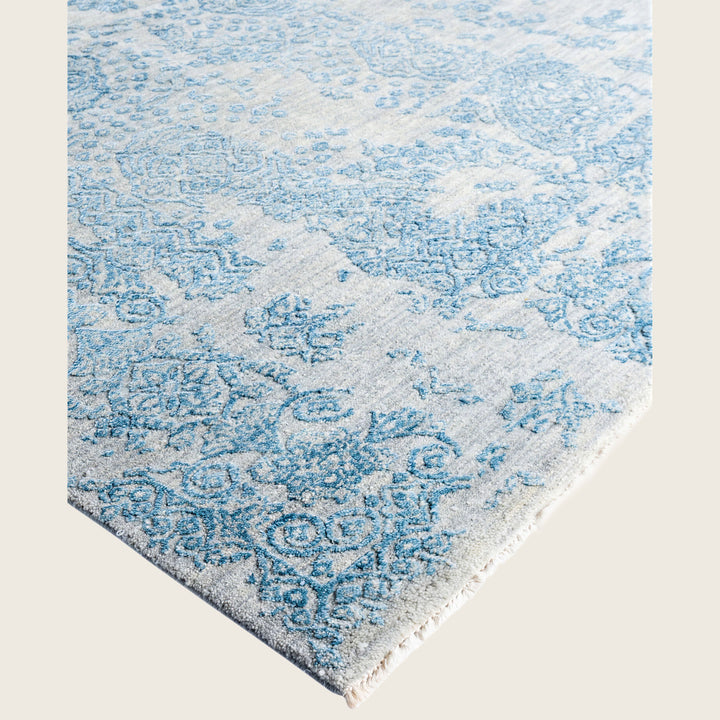 Grey Traditional Ikat Wool Rug - 7'10" x 10'1"