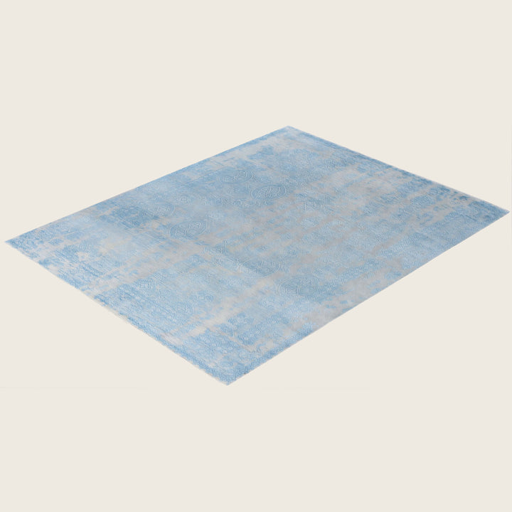 Grey Traditional Ikat Wool Rug - 7'10" x 10'1"