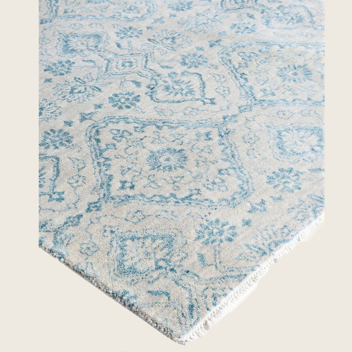 Beige Traditional Ikat Wool Rug - 9' x 10'2"