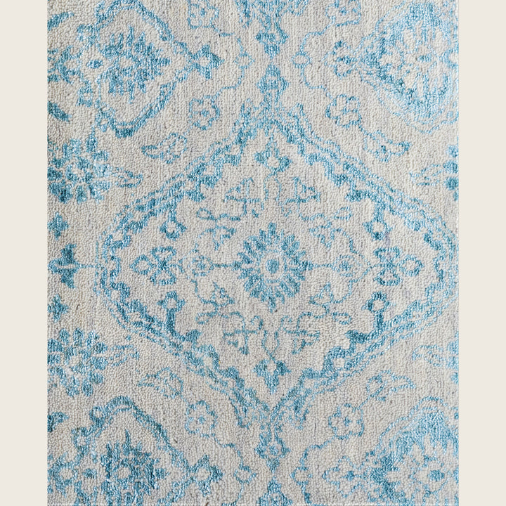 Beige Traditional Ikat Wool Rug - 9' x 10'2"