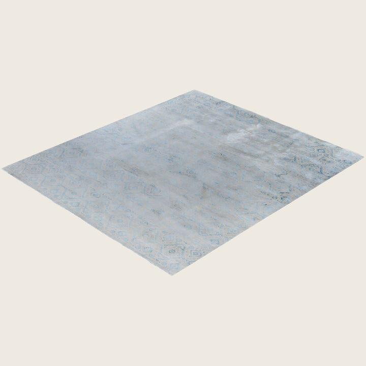 Beige Traditional Ikat Wool Rug - 9' x 10'2"