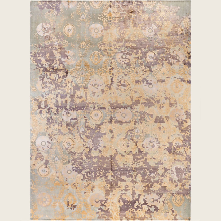 Grey Traditional Ikat Wool Rug - 8'10" x 11'10"