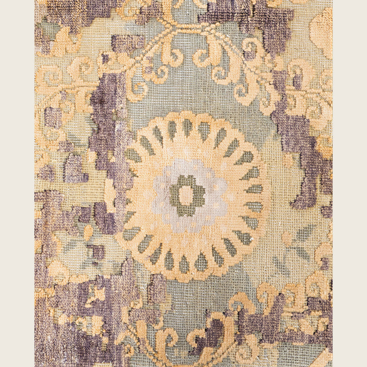 Grey Traditional Ikat Wool Rug - 8'10" x 11'10"