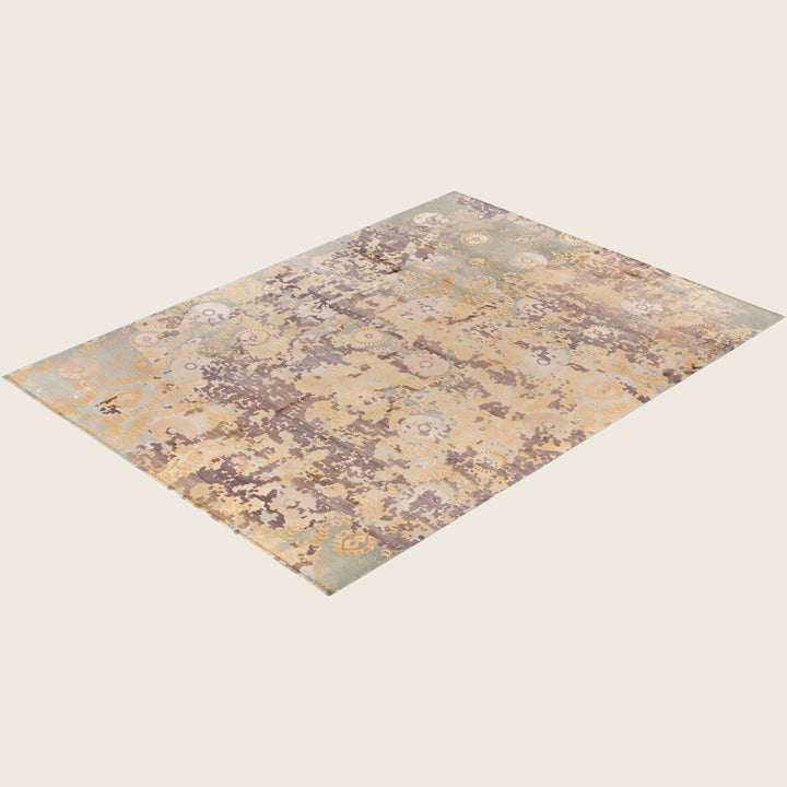 Grey Traditional Ikat Wool Rug - 8'10" x 11'10"