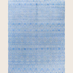 Blue Traditional Ikat Wool Rug - 8' x 10'1"