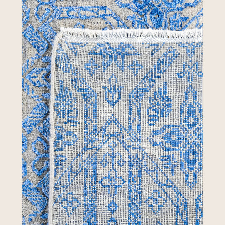 Blue Traditional Ikat Wool Rug - 8' x 10'1"