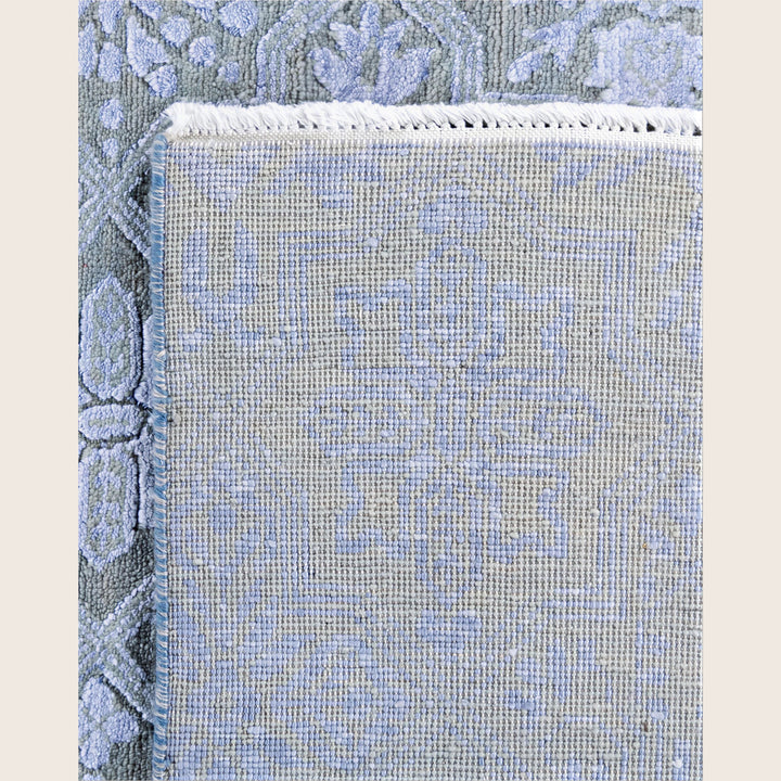 Grey Traditional Ikat Wool Rug - 8' x 10'2"