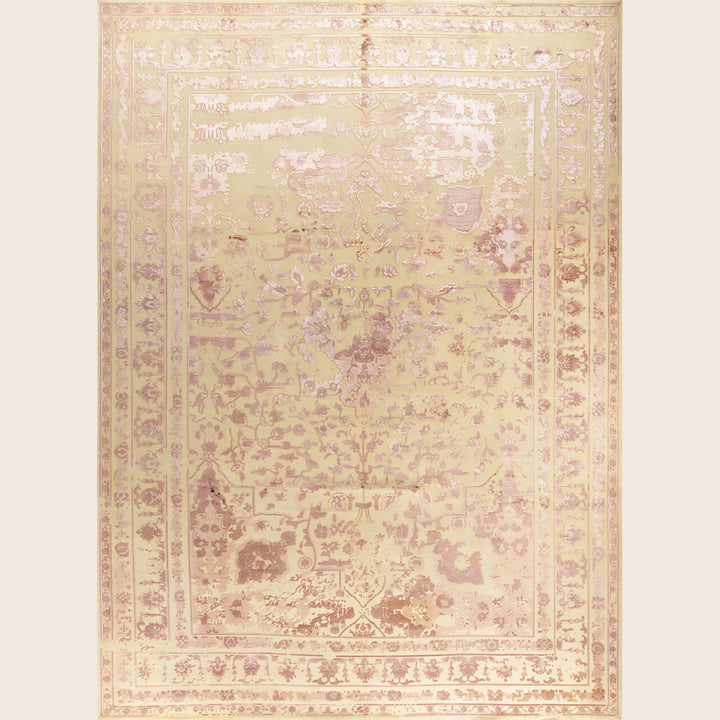 Brown Traditional Ikat Wool Rug - 8'10" x 12'2"