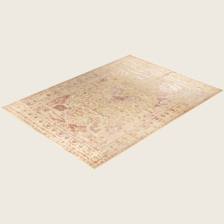 Brown Traditional Ikat Wool Rug - 8'10" x 12'2"
