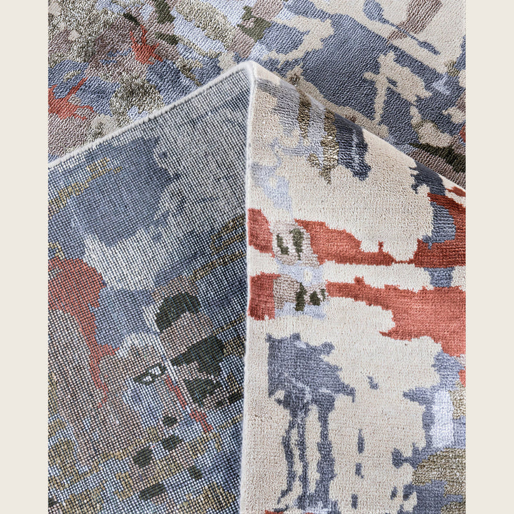 Beige Traditional Ikat Wool Rug - 9'2" x 12'2"
