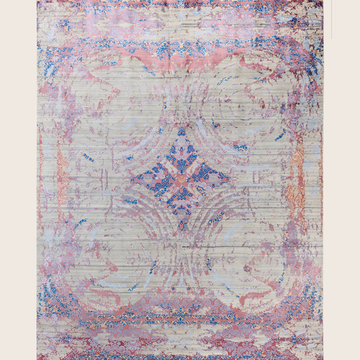 Beige Traditional Ikat Wool Rug - 8'1" x 10'3"