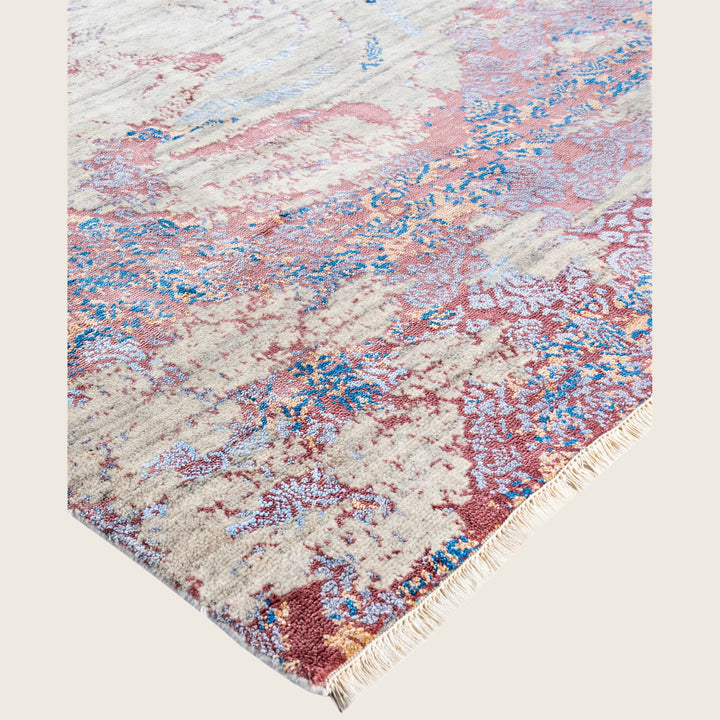 Beige Traditional Ikat Wool Rug - 8'1" x 10'3"