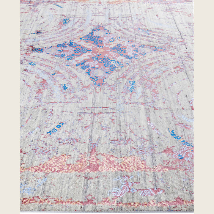 Beige Traditional Ikat Wool Rug - 8'1" x 10'3"