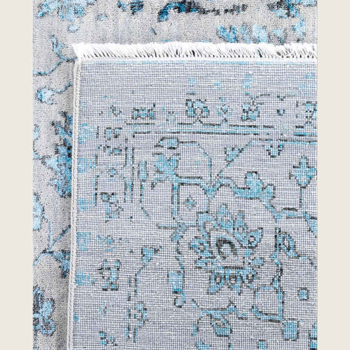 Grey Traditional Ikat Wool Rug - 9'1" x 12'3"