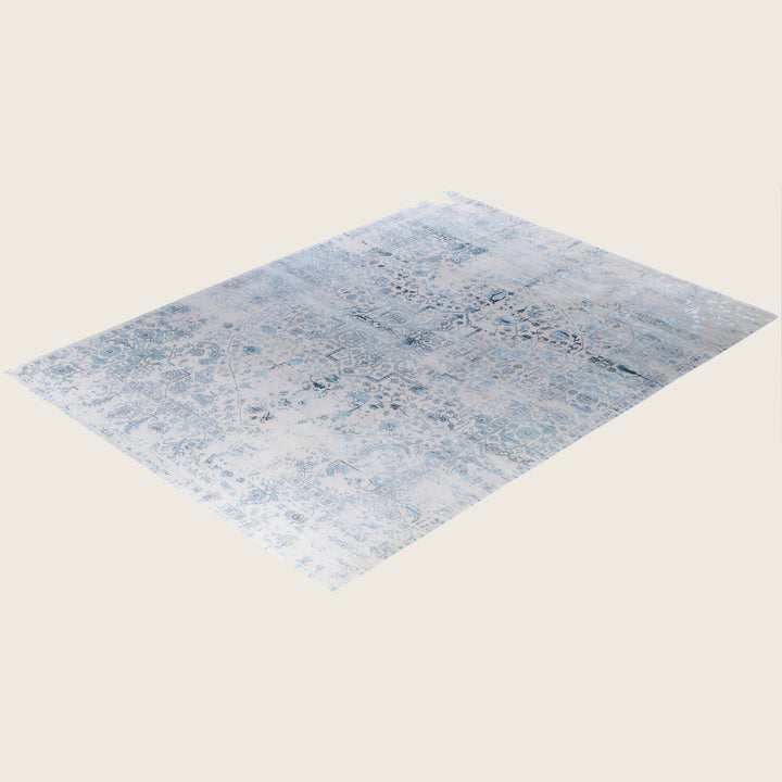 Grey Traditional Ikat Wool Rug - 9'1" x 12'3"