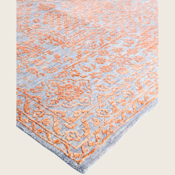 Grey Traditional Ikat Wool Rug - 9'1" x 12'4"