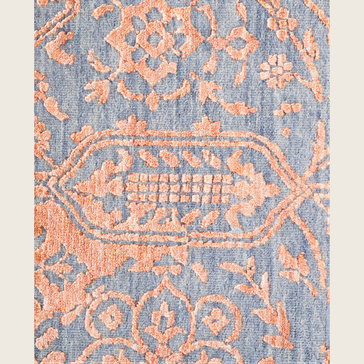 Grey Traditional Ikat Wool Rug - 9'1" x 12'4"
