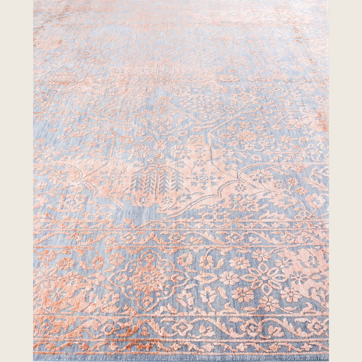 Grey Traditional Ikat Wool Rug - 9'1" x 12'4"