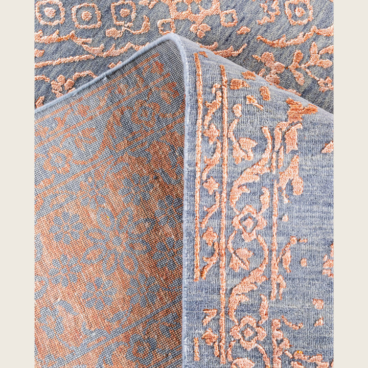 Grey Traditional Ikat Wool Rug - 9'1" x 12'4"