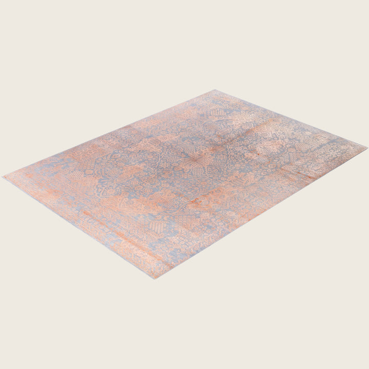 Grey Traditional Ikat Wool Rug - 9'1" x 12'4"