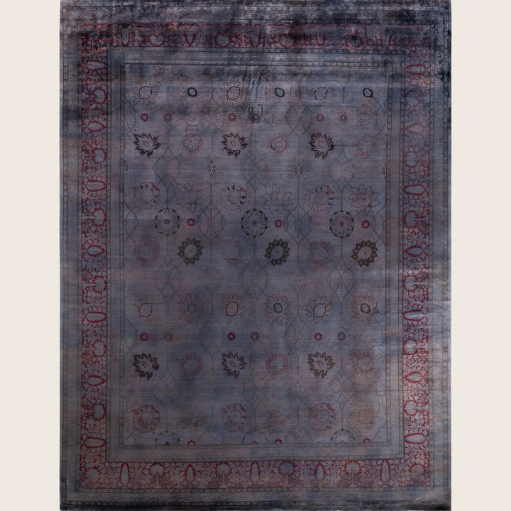 Grey Traditional Samsara Wool Rug - 8'1" x 10'1"