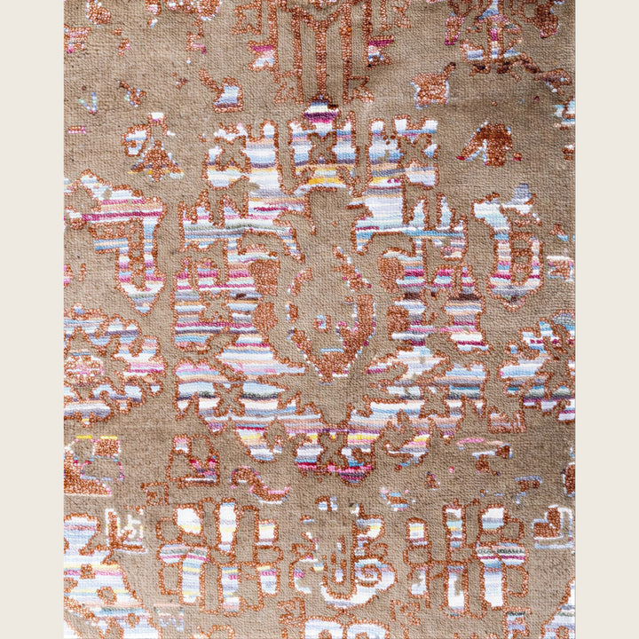 Brown Traditional Ikat Wool Rug - 8' x 10'