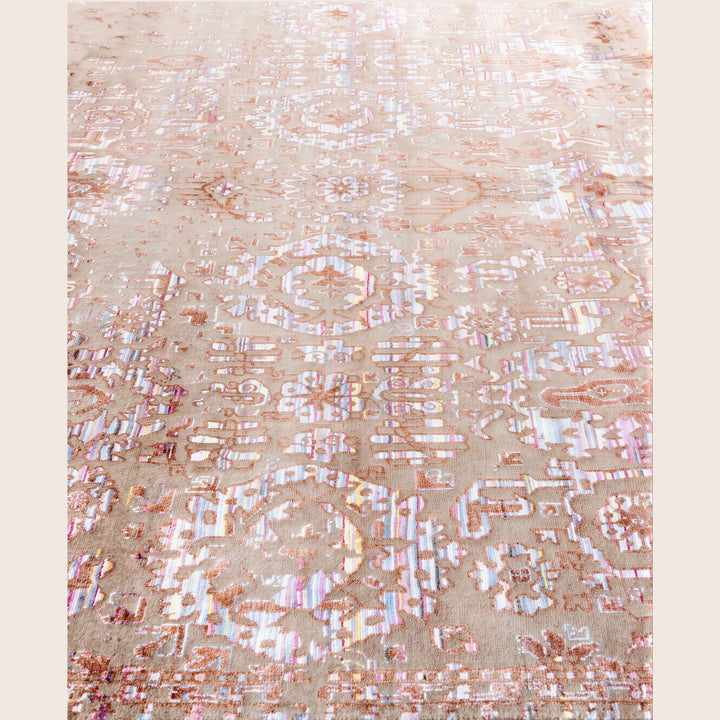 Brown Traditional Ikat Wool Rug - 8' x 10'