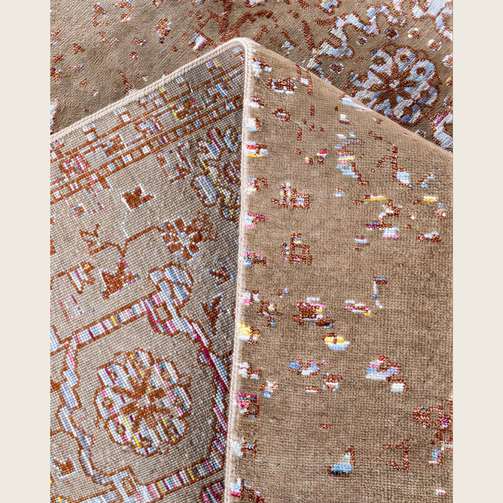 Brown Traditional Ikat Wool Rug - 8' x 10'