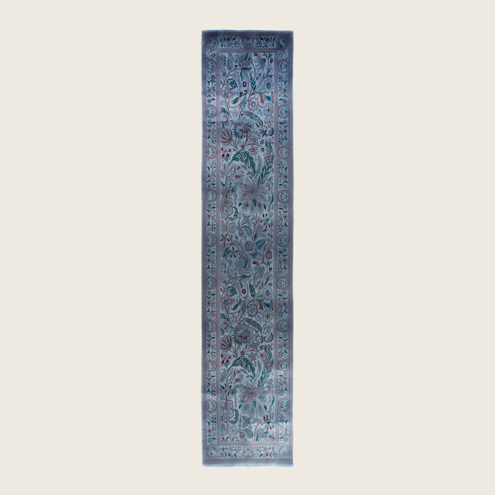 Grey Traditional Samsara Wool Runner - 2'7" x 12'8"