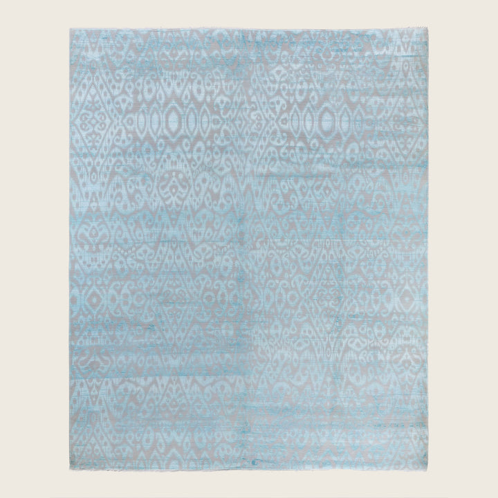 Beige Traditional Ikat Wool Rug - 8'3" x 10'2"