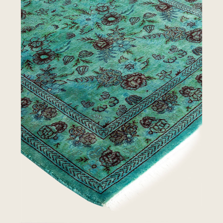 Green Traditional Samsara Wool Runner - 2'8" x 12'1"