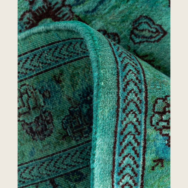 Green Traditional Samsara Wool Runner - 2'8" x 12'1"
