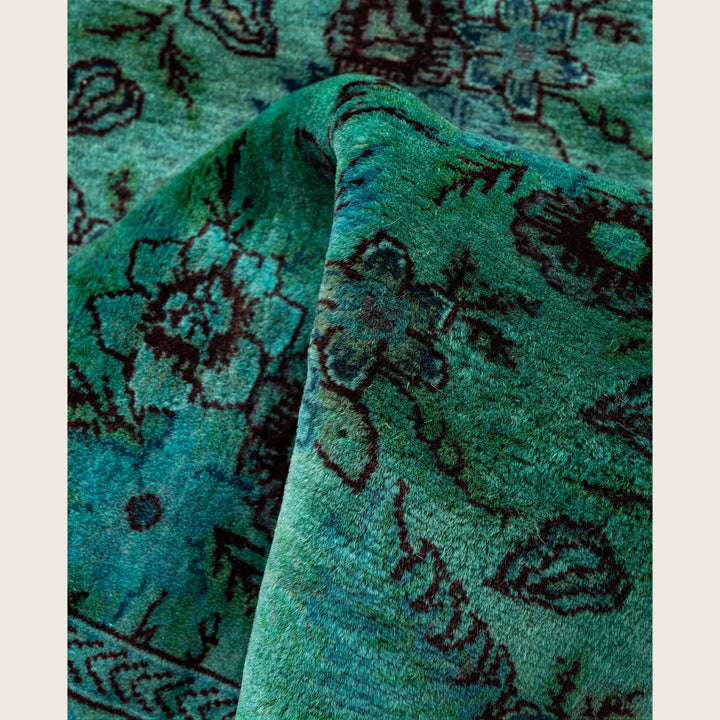 Green Traditional Samsara Wool Runner - 2'8" x 12'1"
