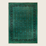 Green Traditional Samsara Wool Rug - 9'10" x 14'