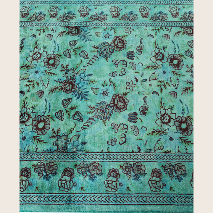 Green Traditional Samsara Wool Rug - 9'10" x 14'