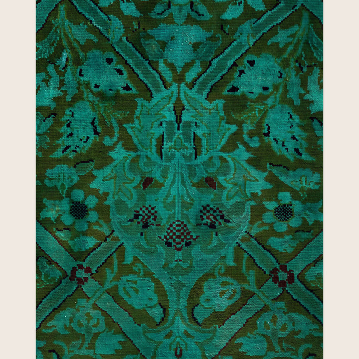 Green Traditional Samsara Wool Rug - 9'10" x 14'