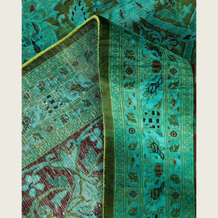 Green Traditional Samsara Wool Rug - 9'10" x 14'