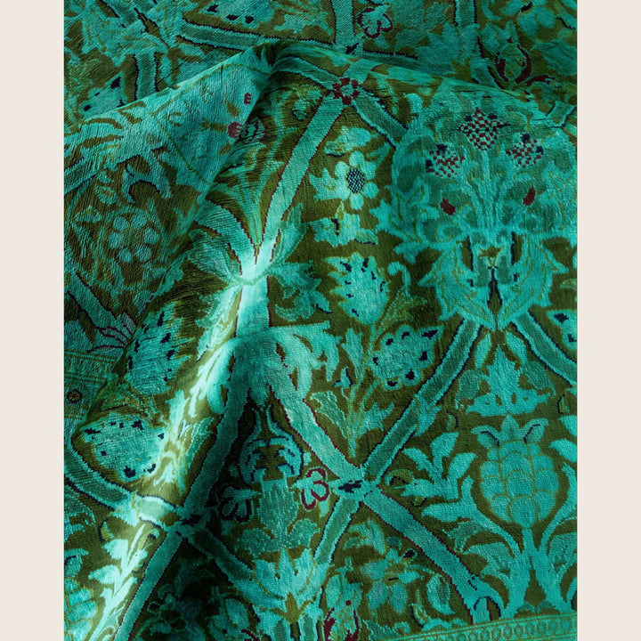Green Traditional Samsara Wool Rug - 9'10" x 14'