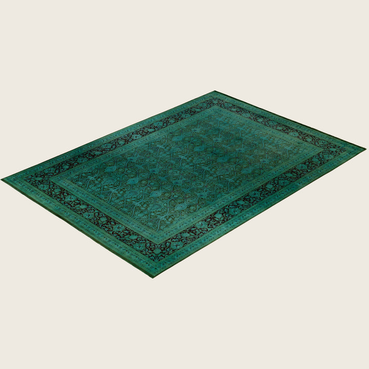 Green Traditional Samsara Wool Rug - 9'10" x 14'