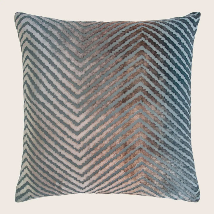 Chevron Velvet Throw Pillow, Gunmetal