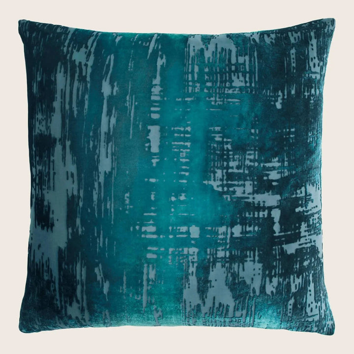 Brushstroke Velvet Pillow, Pacific
