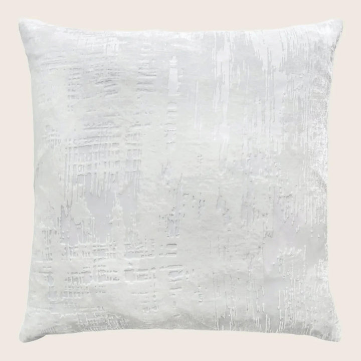 Brushstroke Velvet Throw Pillow, White