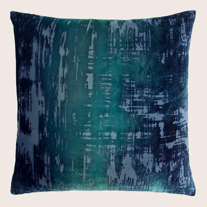 Brushstroke Velvet Throw Pillow, Shark