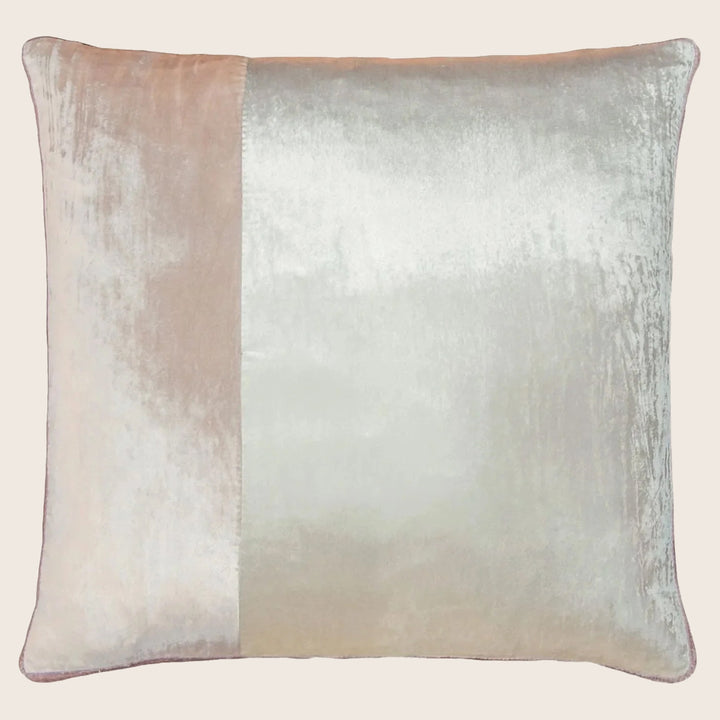 Colorblock Velvet Pillow, Pearl