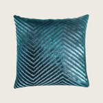 Chevron Velvet Throw Pillow, Pacific