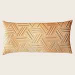 Entwined Velvet Throw Pillow, Gold Beige