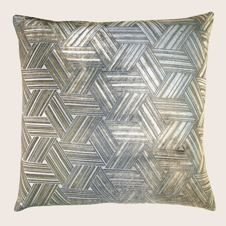 Entwined Velvet Throw Pillow, Nickel