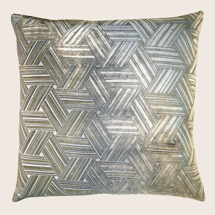 Entwined Velvet Throw Pillow, Nickel