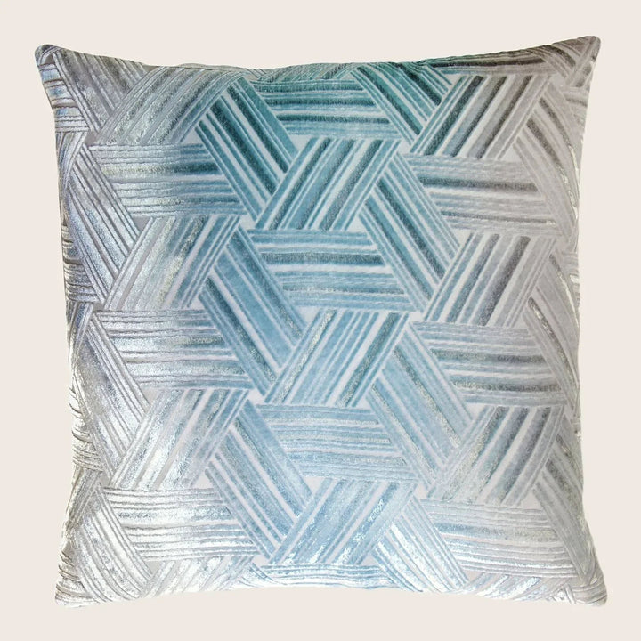 Entwined Velvet Throw Pillow, Robin's Egg